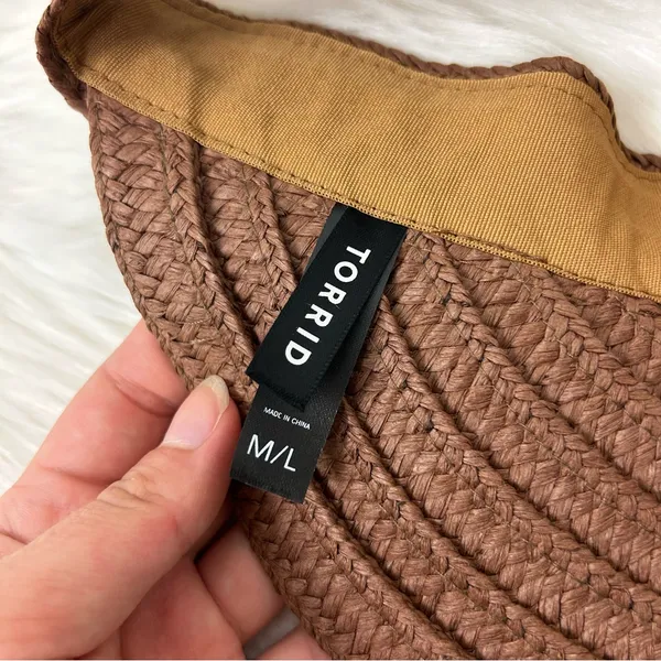 Torrid Packable Brown Woven Sun Visor Size M/L - Image 5