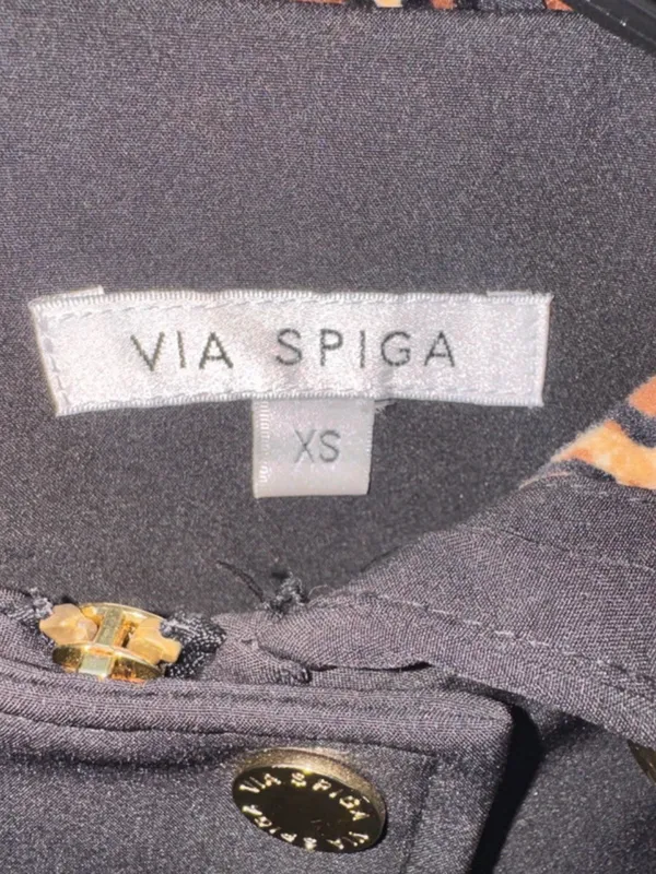 Via Spiga Black Hooded Trench Coat with Leopard-Print Lining - Image 3
