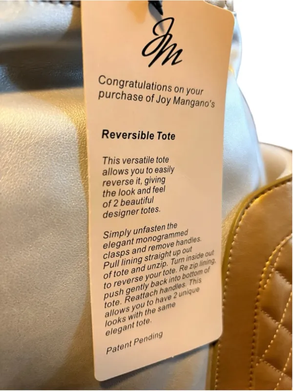 Joy Mangano Reversible Tote Bag One Size Silver and Gold - Image 6