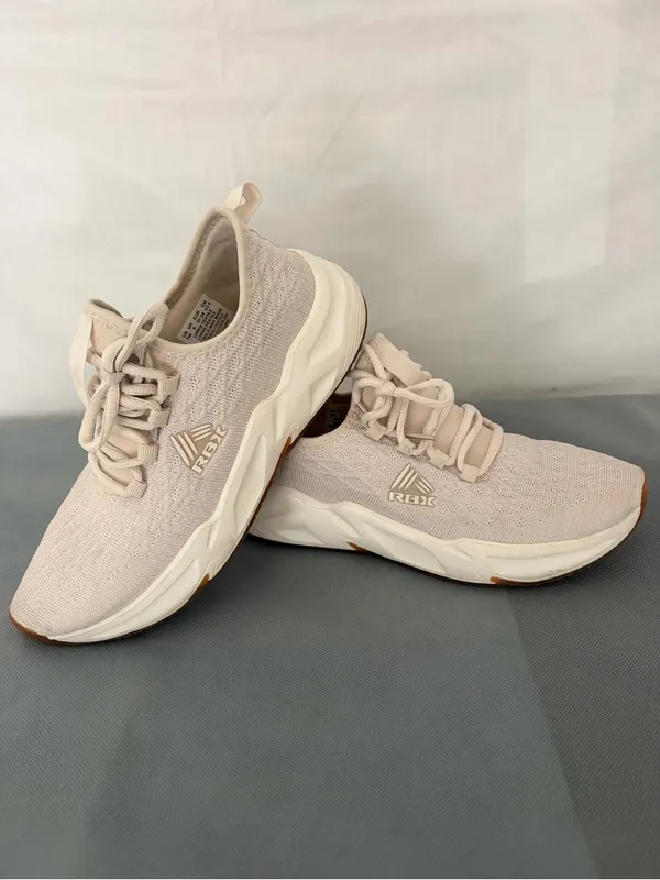 RBX Beige Knit Sneakers White Sole Womens 7W (B215) - Image 3