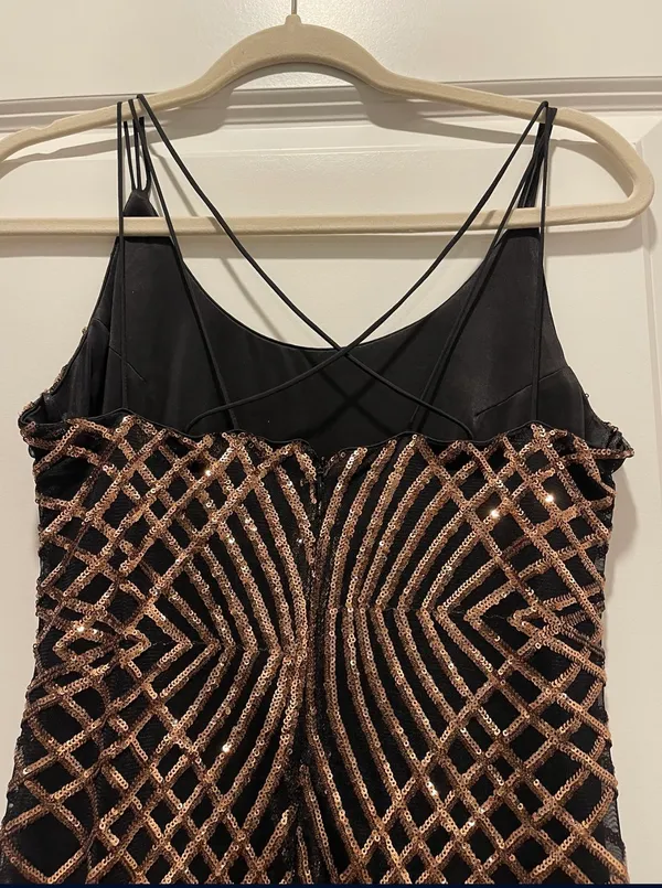 Boutique Prom Black/Rose Gold Sequin Dress - Image 3