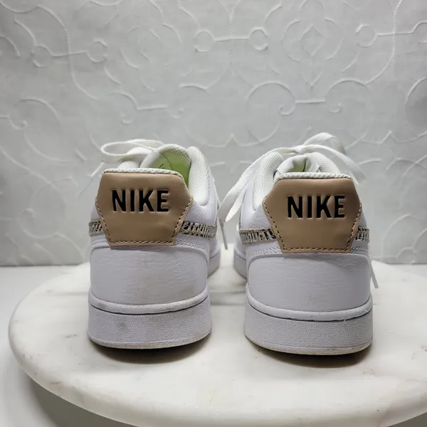 Nike Court Vision Low Next Nature x United Sneakers Womens 11 White Tan Leather - Image 6