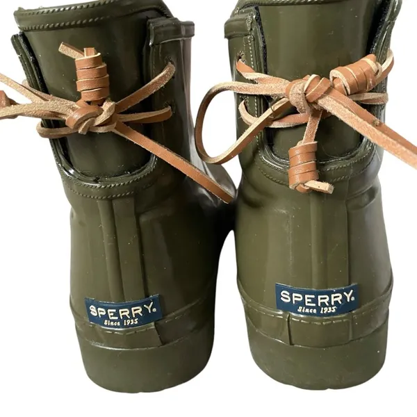 Top-Sider women's size 6 army green waterproof rubber rain boots footwear - Image 6