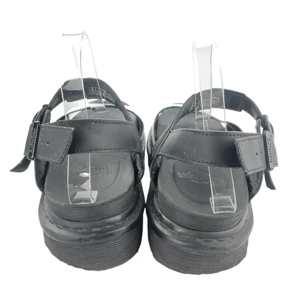 Dr. Martens Voss Hydro Black Leather Ankle Strap Platform Slingback Sandals 10 - Image 3