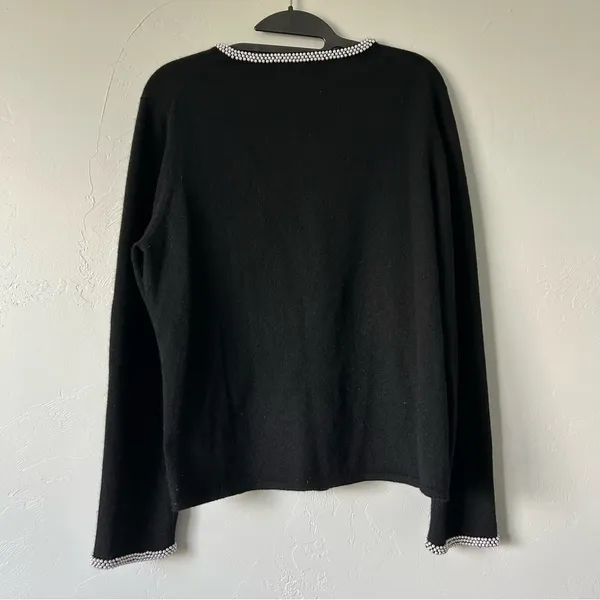 Charter Club 2 Ply 100% Cashmere Pearl Trim Sweater XL Chic Timeless Classic - Image 8