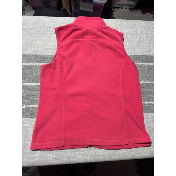 Vineyard Vines Fleece Vest Women's Size L Pink Zip‎ Up Sleeveless Outerwear - Image 5