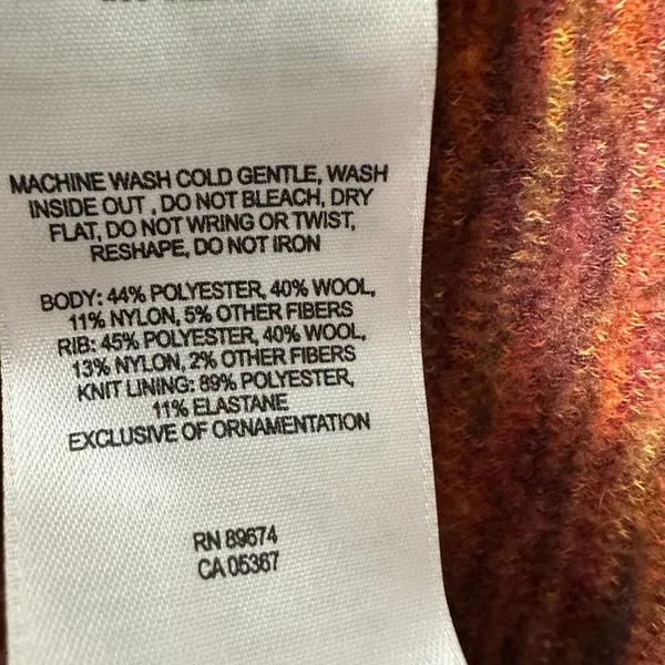 Mountain Hardwear Wool Blend Sweater Brown Full Zip Fleece Lined Women's Medium - Image 2