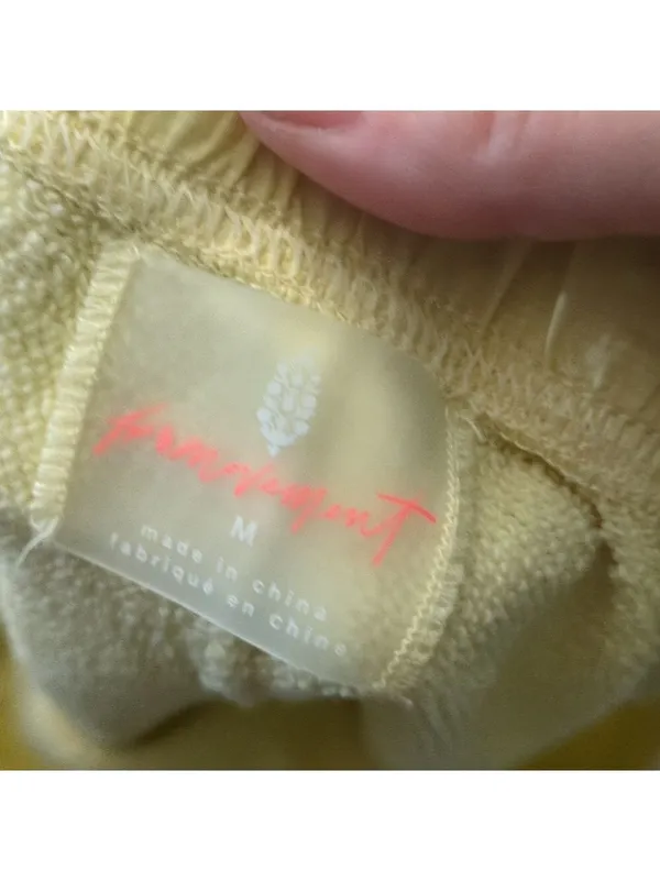 Free people starfruit yellow terry cloth shorts size medium - Image 5