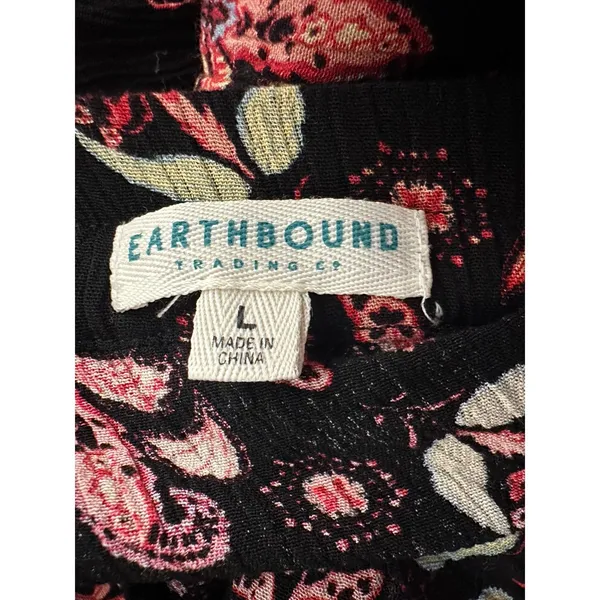 Earthbound Trading Dark Moody Floral Boho Bohemian Gauzy Maxi Skirt Size Large - Image 5