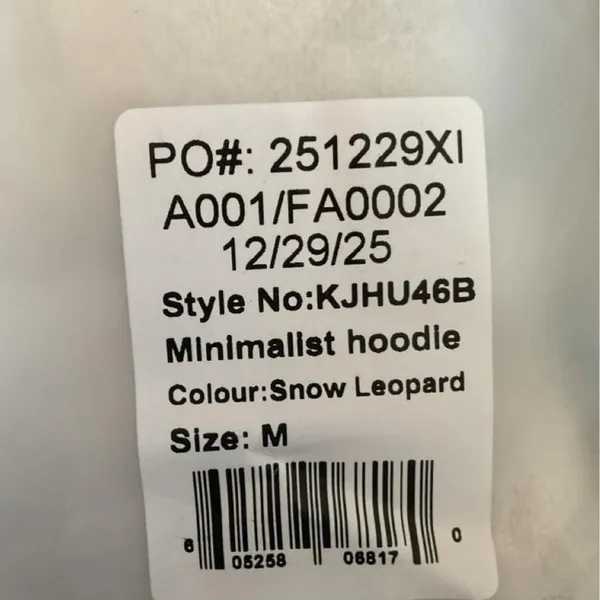 NWT Comfrt LEOPARD PRINT White Hoodie MED. - Image 3