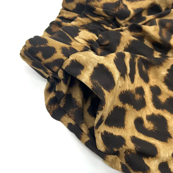 Two Pieces Leopard Set Animal Print Loose High Waisted Pants Flare Loose shirt trousers - Image 3