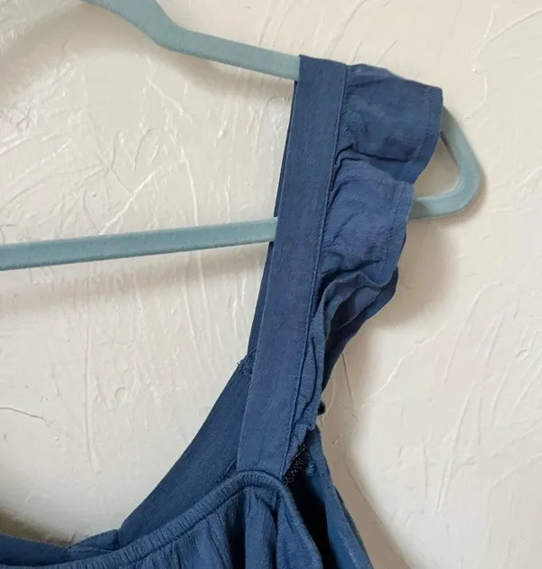 NWT American Eagle cropped blue ruffle top size M - Image 11