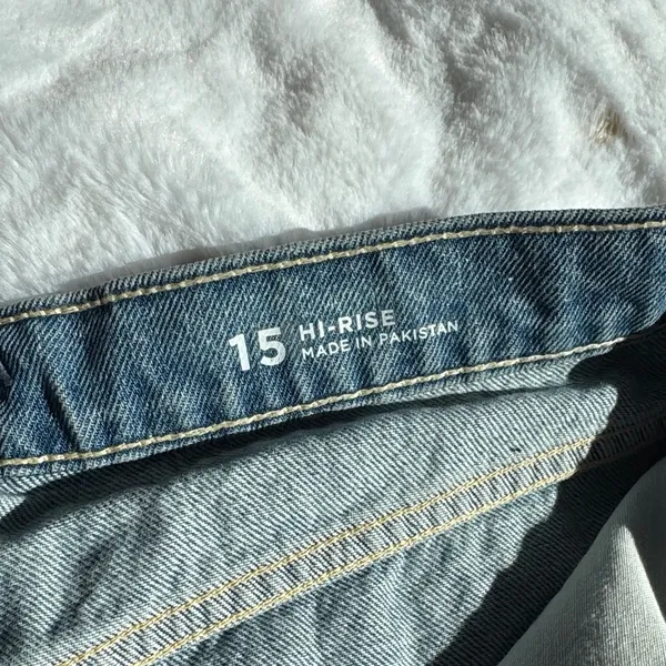 Arizona Jean Co High Rise Denim Shorts Sz 15 Juniors Raw Hem - Image 8