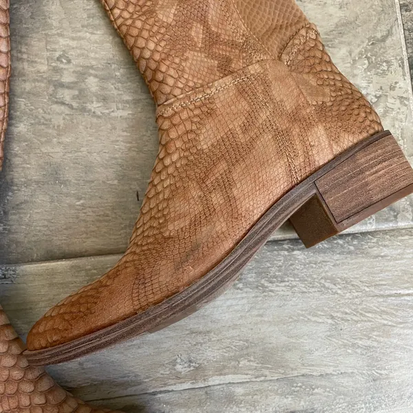 Baretraps Mallory Alligator Knee High‎ Boots 6 Brown Boho Western Comfort Shoes - Image 4