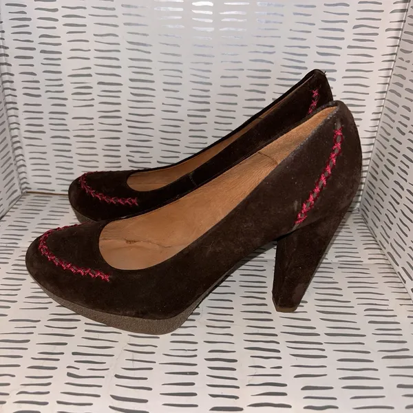 Anthropologie Holding Horses Heels Womens‎ 39 Platform Pump Brown Moc Toe Casual - Image 2