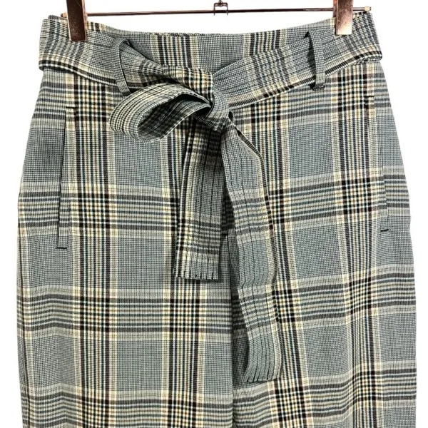 Aritzia‎ Wilfred Plaid Tie Belt Trouser Pants Sz 4 Academia Preppy Career Office - Image 5