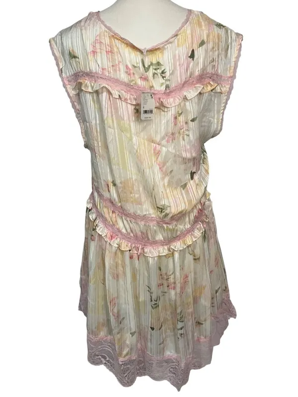Free People Spring Fling Mini Dress in Tea Combo Medium New Womens Lace Boho - Image 6