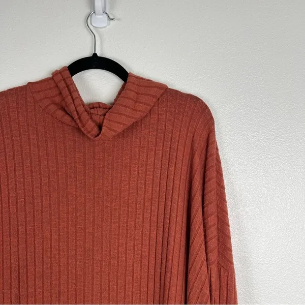 Urban Outfitters Out From Under Iona Ribbed Tunic Turtle Neck Orange Sz L - Image 3