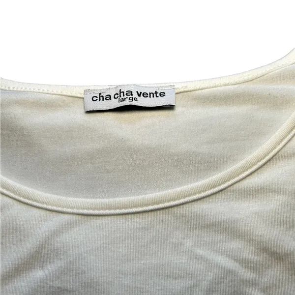 Cha cha vente white with colorful sleeves size large - Image 4