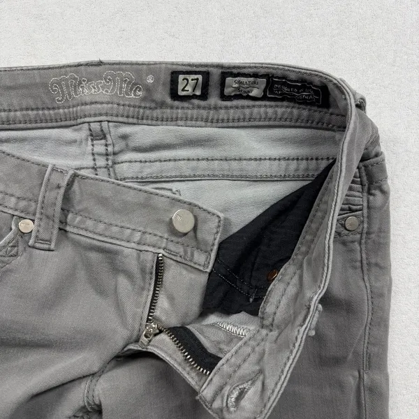 Miss Me Signature Skinny Jeans Women’s Size 27 Gray Mid Rise Stretch Denim - Image 4