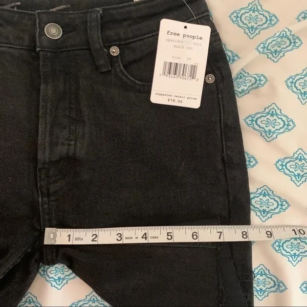 Free People Shorts Avery‎ Denim Black Ash 24 25 NWT - Image 12