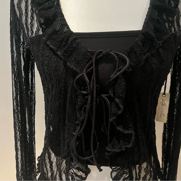 Liberty Love | Lace up See Through Top - Image 2
