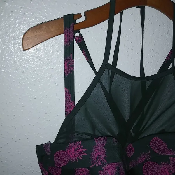 Torrid 2X Super Sexy Mesh Straps Black Red Pineapples Bra - Image 4
