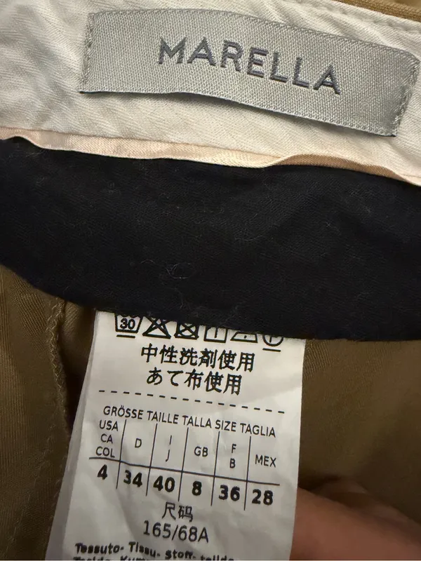 Marella High-Rise Wide-Leg‎ Women's Pants in Camel Size 4 - Image 6