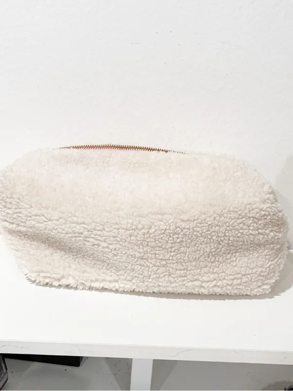 Lululemon Feeling Ready Mini Pouch Fleece Sherpa Bag Cream - Image 5