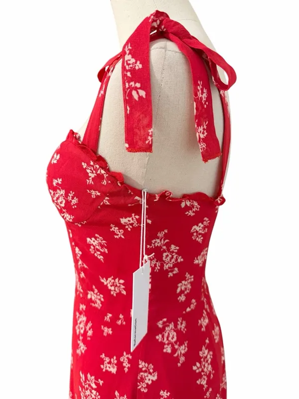 Reformation Nikita Dress in Summer Red Floral Size 8 NWT - Image 7