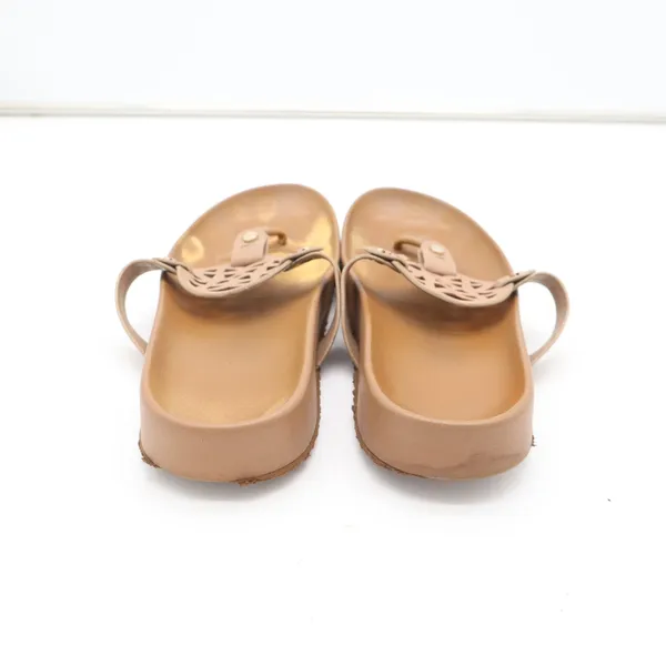 Tan Geometric Cutout Medallion Thong Sandals Womens 8.5 Platform Flip Flops - Image 7