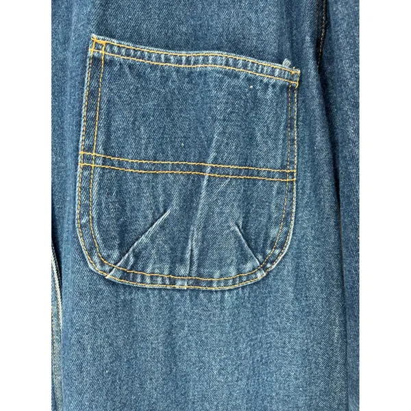 Vintage 90s Denim Chore Jacket Women 22 Blue Button Front Adriana Sport Pockets - Image 4