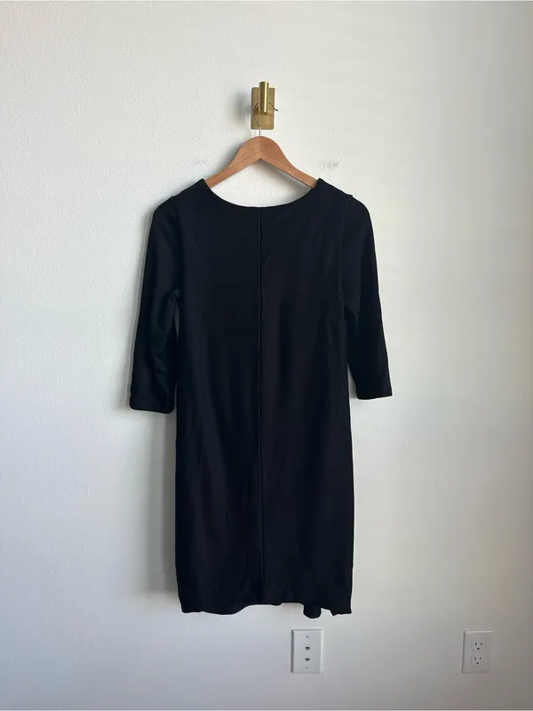 COS Black Stretch Shift Sheath Dress 3/4 Sleeve Pockets Women's Small - Image 7