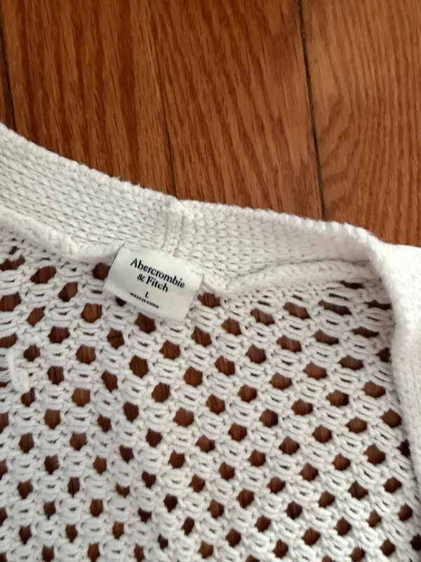 Abercrombie and fitch white crochet cardigan size large - Image 2