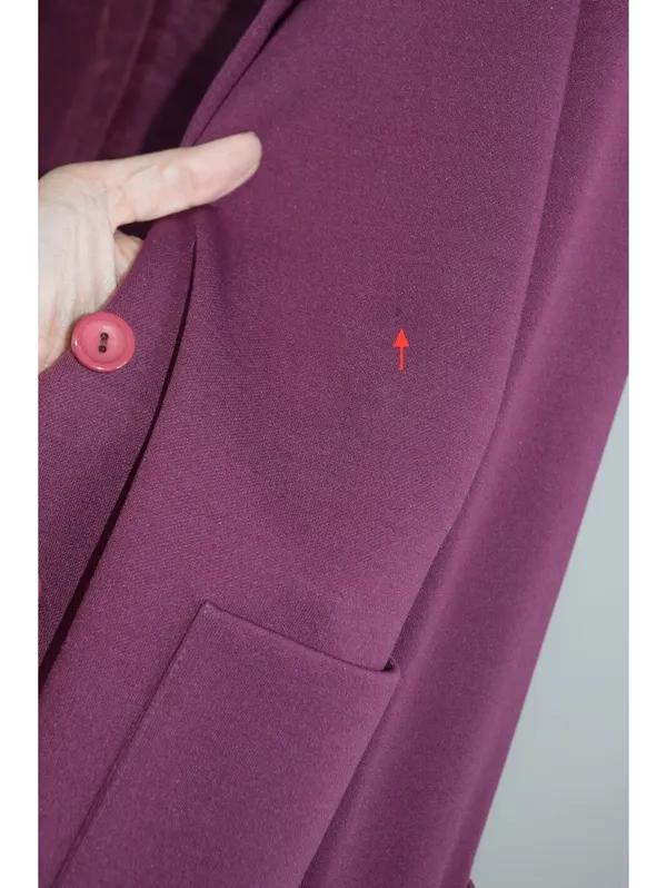 Vintage (70s) Paula Brooks Original Magenta Purple Blazer Patch Pockets Size 2X - Image 5