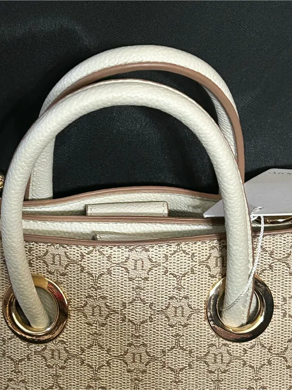 Nanette Lepore Almond Logo Junyper Mini Satchel Cream Handles & Strap NWT - Image 6