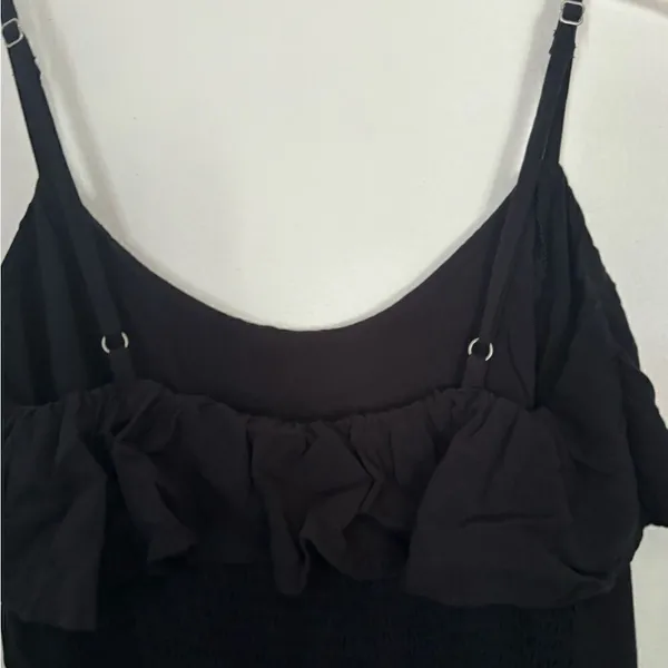 Abercrombie & Fitch Black Ruffle Jumpsuit Smocked Waist M - Image 6