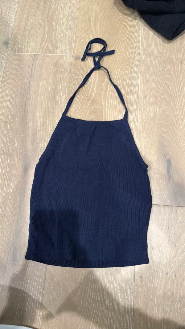 Brandy Melville Halter Top Navy Blue - Image 3