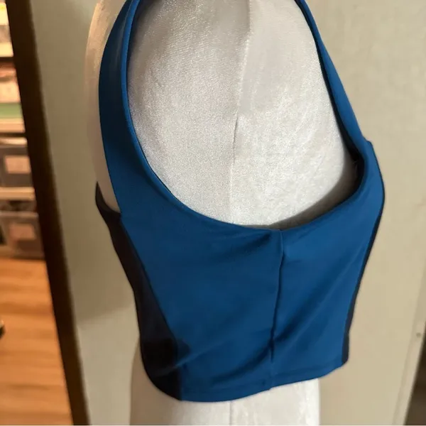 Sincerely‎ Jules Shades of Blue Colorblock Sports Bra Size Medium - Image 6