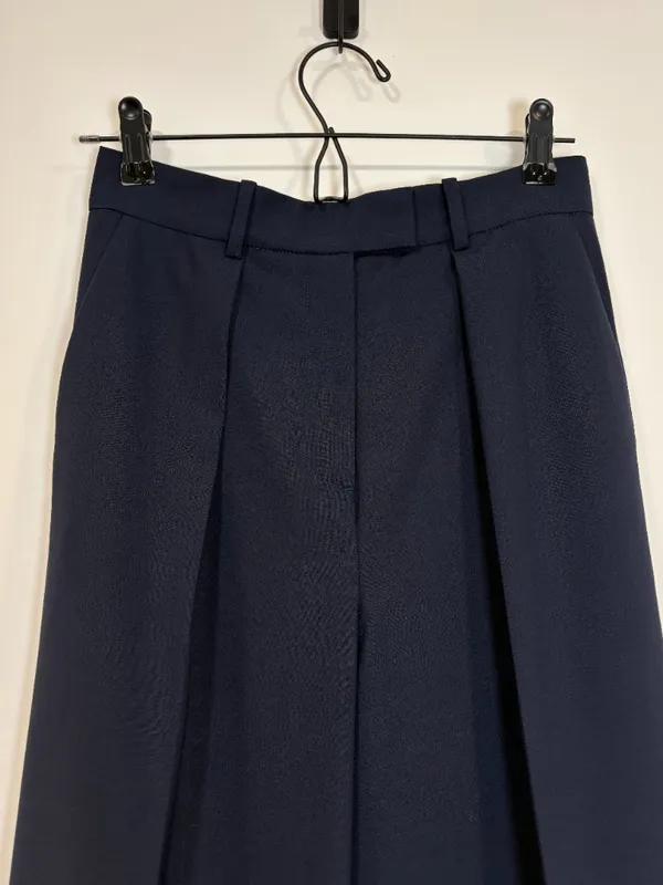 🌟 & Other Stories 🌟 Wool Blend Pleated Wide Leg Trouser Pant Navy Sz 34 - Image 2