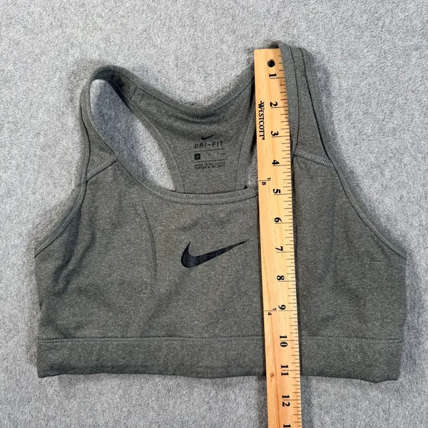 Nike Dri-Fit Racerback Sports Bra Size Small Gray Workout Gym Running - Image 5