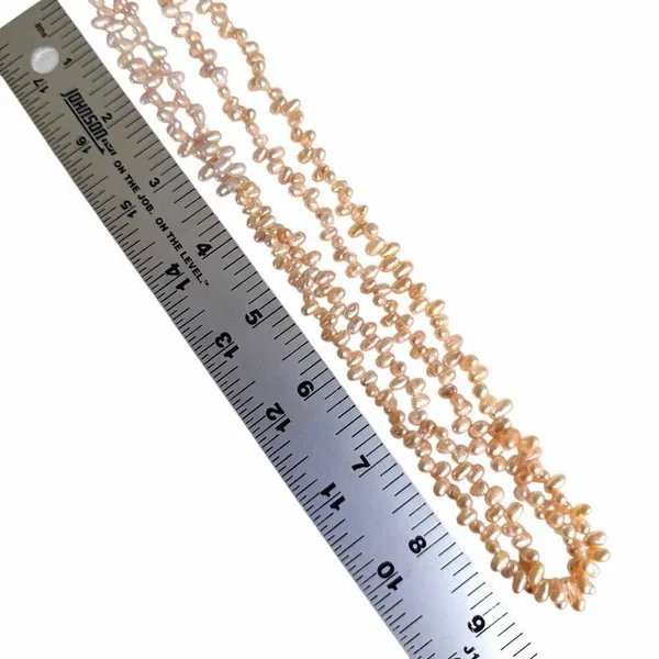 Vintage Blush Pink Freshwater Pearl Multi-Strand Necklace - Image 7