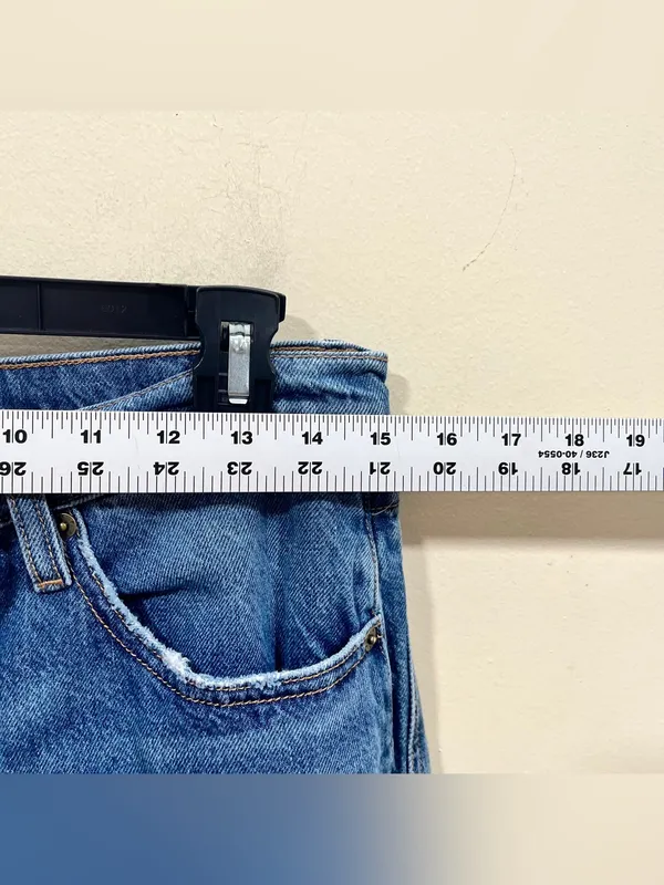 FRAME High N Tight Wide Leg Crop Distressed Hem Lomina Denim Jeans Women's 28 - Image 3