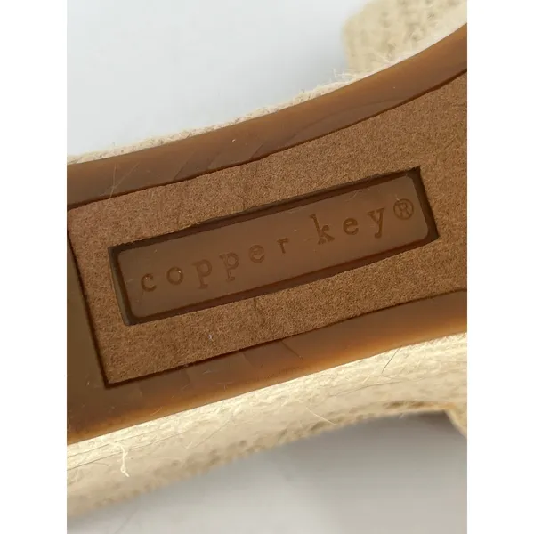 Copper Key Woven Espadrille Wedge Platform Slide Sandals Women 8 Cream Hamptons‎ - Image 9