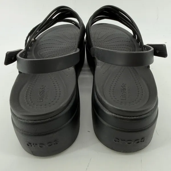 Crocs Brooklyn Strappy Low Wedge Sandal Black Women 10 Comfort Platform Y2K - Image 5