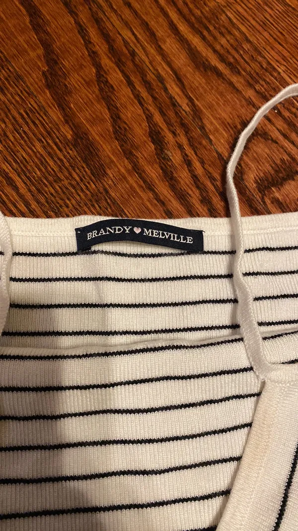 Brandy Melville striped black and white tank - Image 3