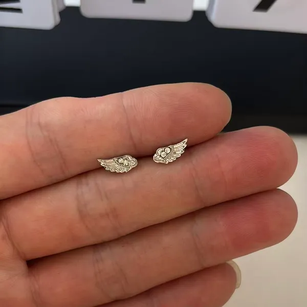 Small Angel Wings Stud Earrings for Men Women Streetwear Punk Hip Hop Unisex Style - Image 4
