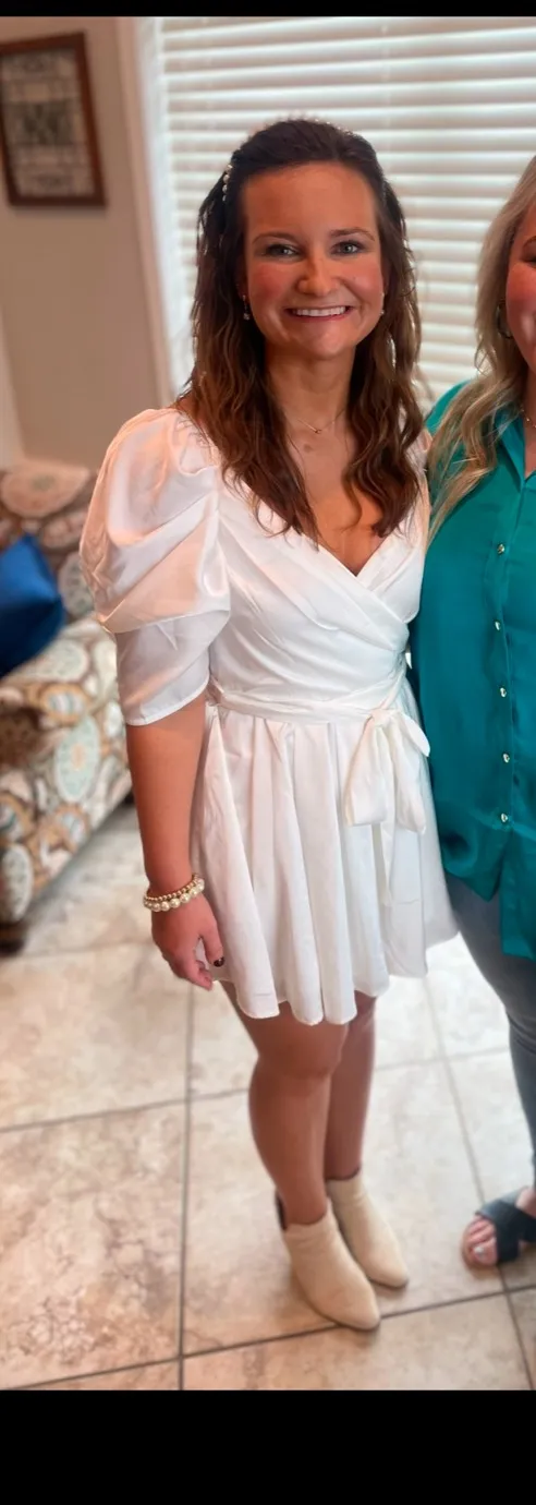 Mustard Seed White Satin Romper - Image 2