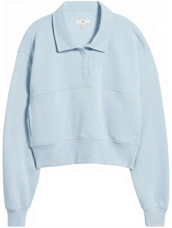 BP Polo Fleece Sweatshirt Light Blue Size Large - Image 2