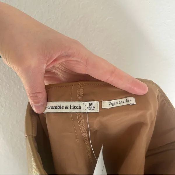 Abercrombie & Fitch NWT Vegan Leather A Line Mini Skort - Image 8